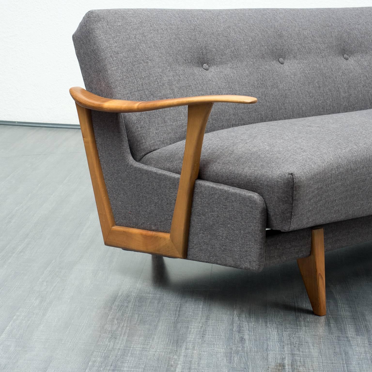 German 1950s Sofa with Folding Mechanism, Streamline