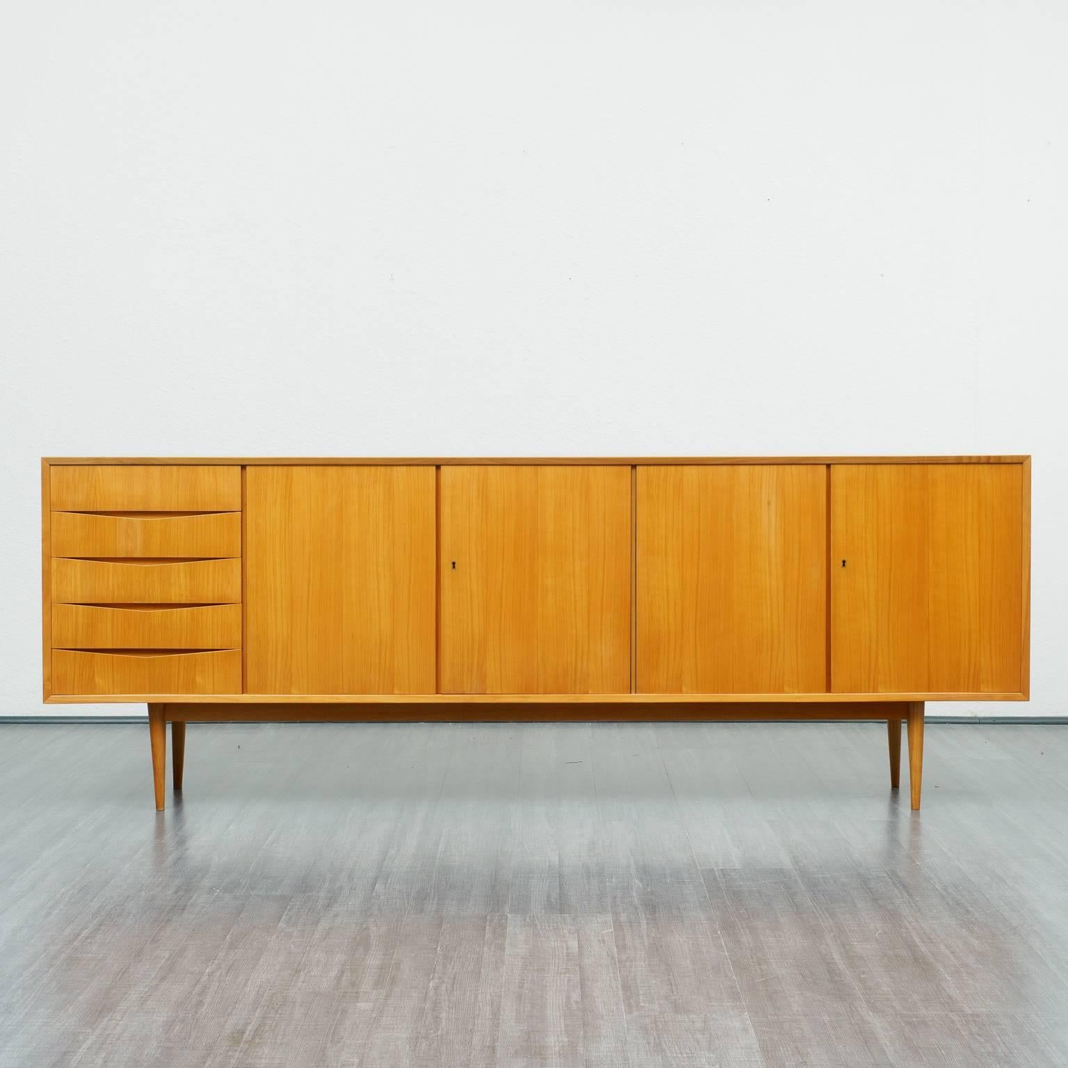 Mid-20th Century Large 1960s Cherrywood Sideboard For Sale