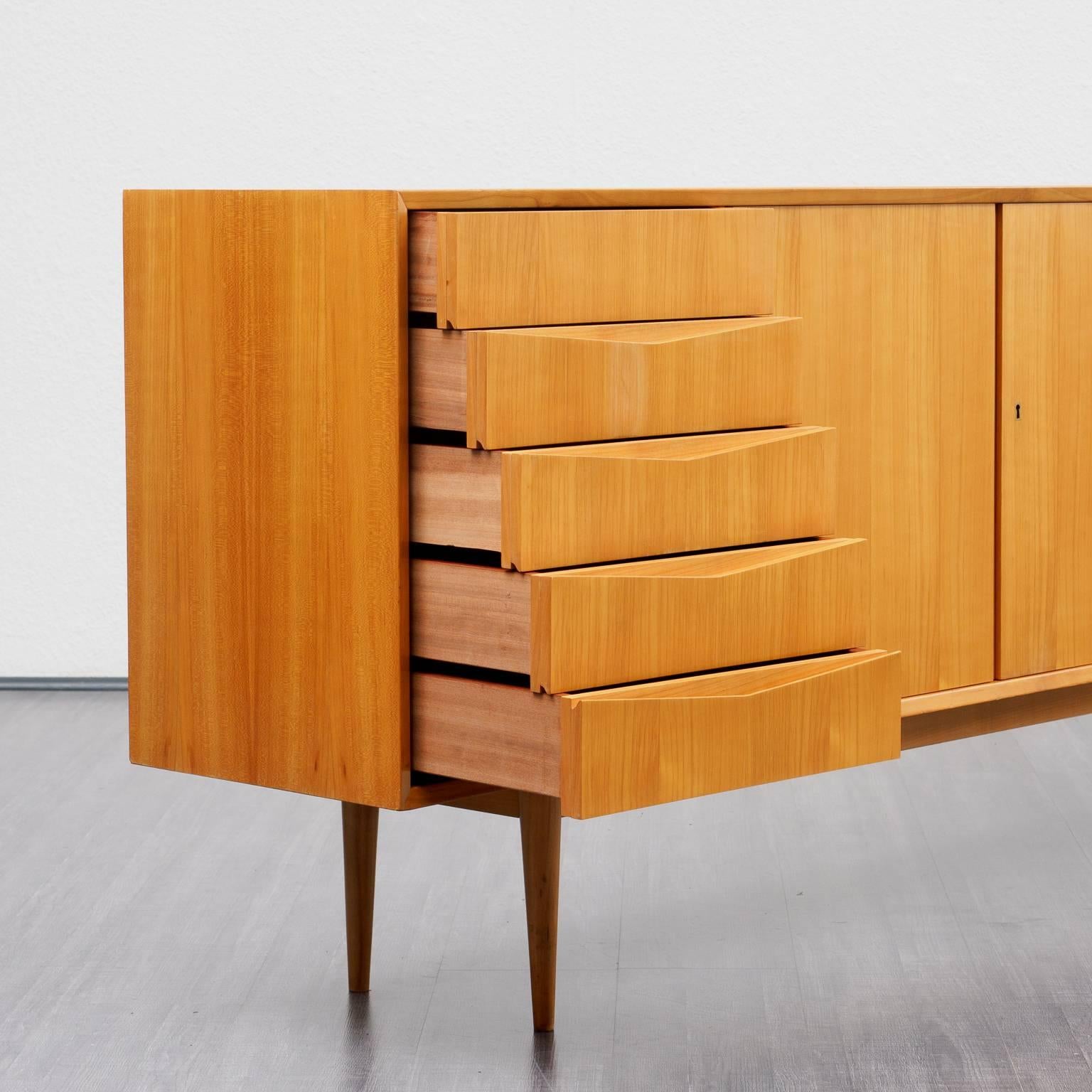 Mid-Century Modern Large 1960s Cherrywood Sideboard For Sale