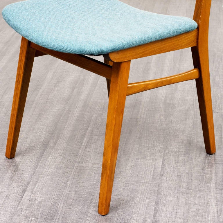 Beech Set of Four Reupholstered 1960s Dining Chairs For Sale