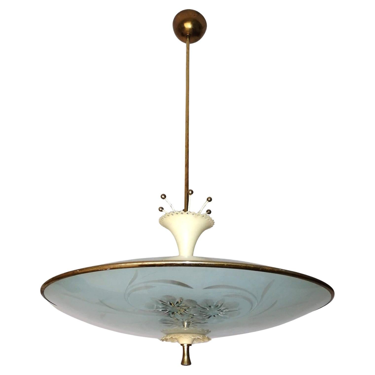 Impressionante lampadario Pietro Chiesa for Fontana Arte Six Light Chandelier c 1940