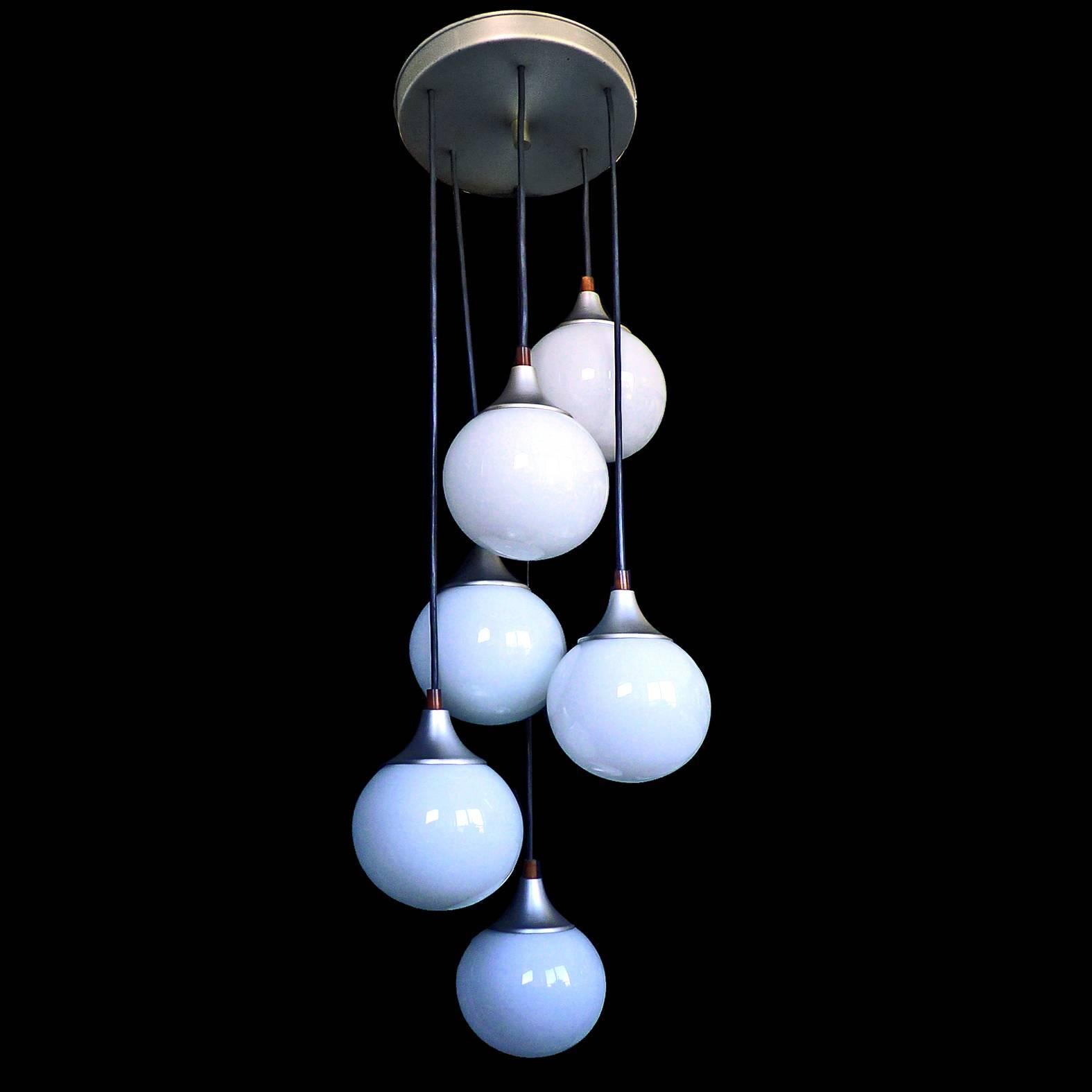 Aluminum Space Age Sputnik Chrome Cascade Chandelier/ Vintage Light Pendant Ceiling Lamp 