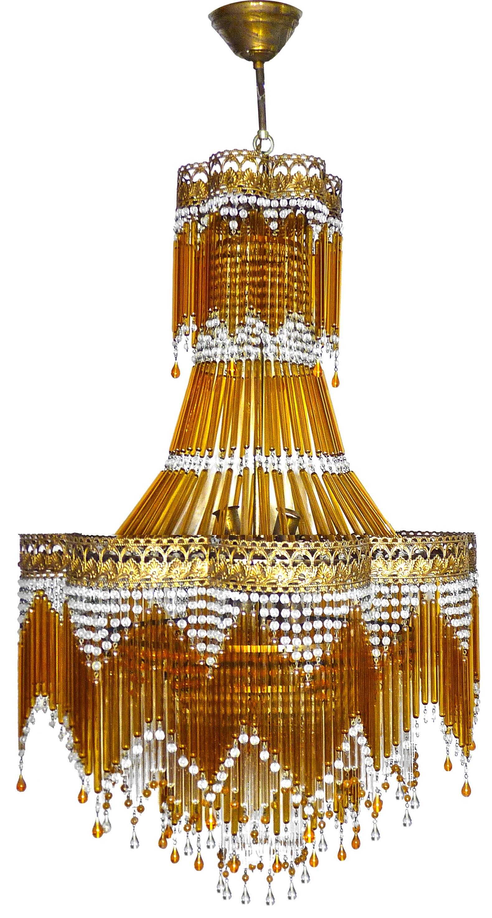 beaded glass chandelier