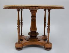 Fine English William IV Carved Birdseye Maple and Rosewood Centre Table