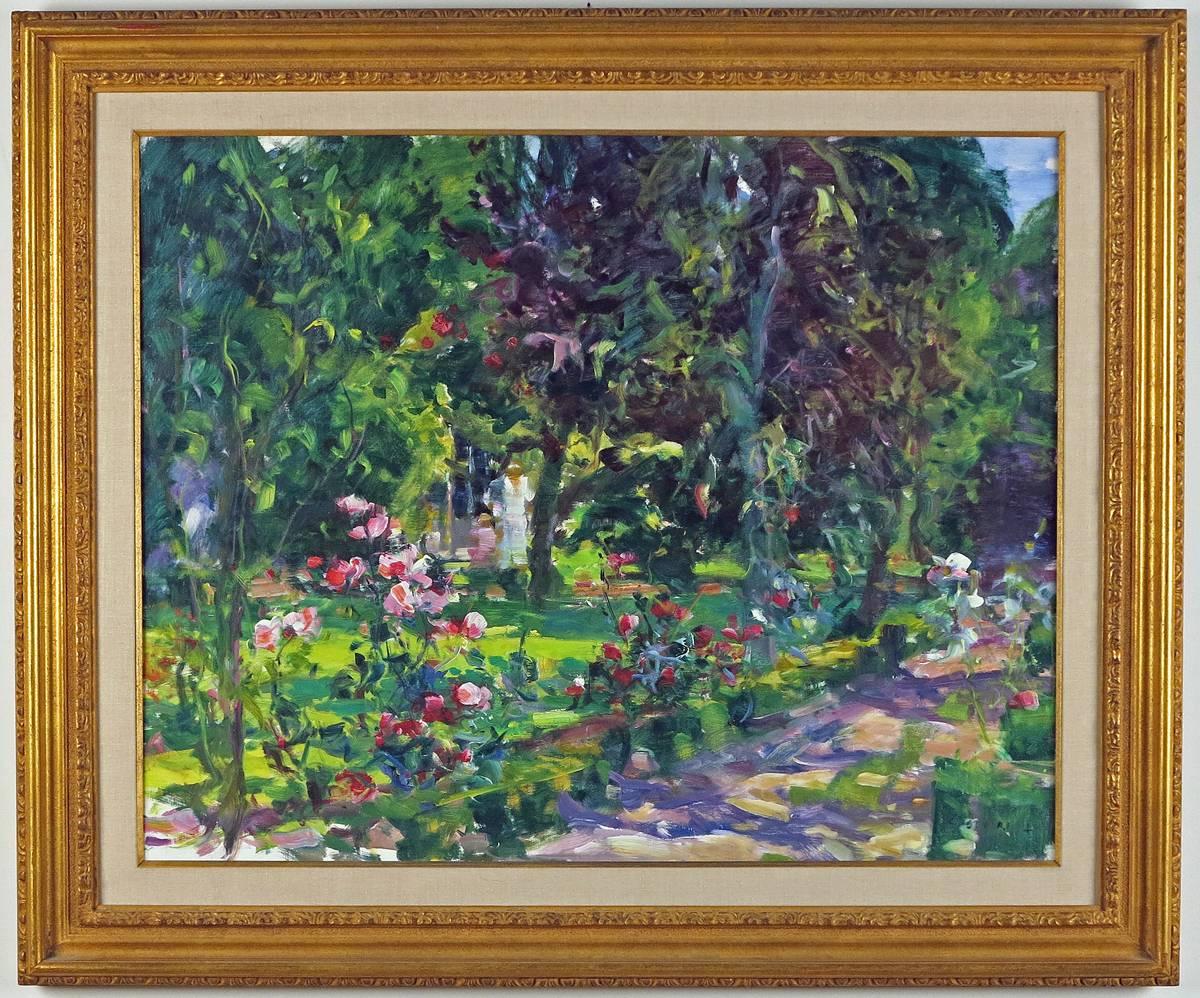 Gaston Sebire
French, 1920-2002
Figures in a flowering garden

Oil on canvas
25 by 31 in. With frame 33 ½ by 39 ½ in.
Signed lower right

Gaston Sebire (1920 – 2002) Gaston Sebire, was one of Europe’s leading landscapists, was born in the