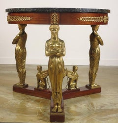 Fine Empire Style Gilt Bronze Mahogany Center Table inthe Manner of Jacob-Desmal
