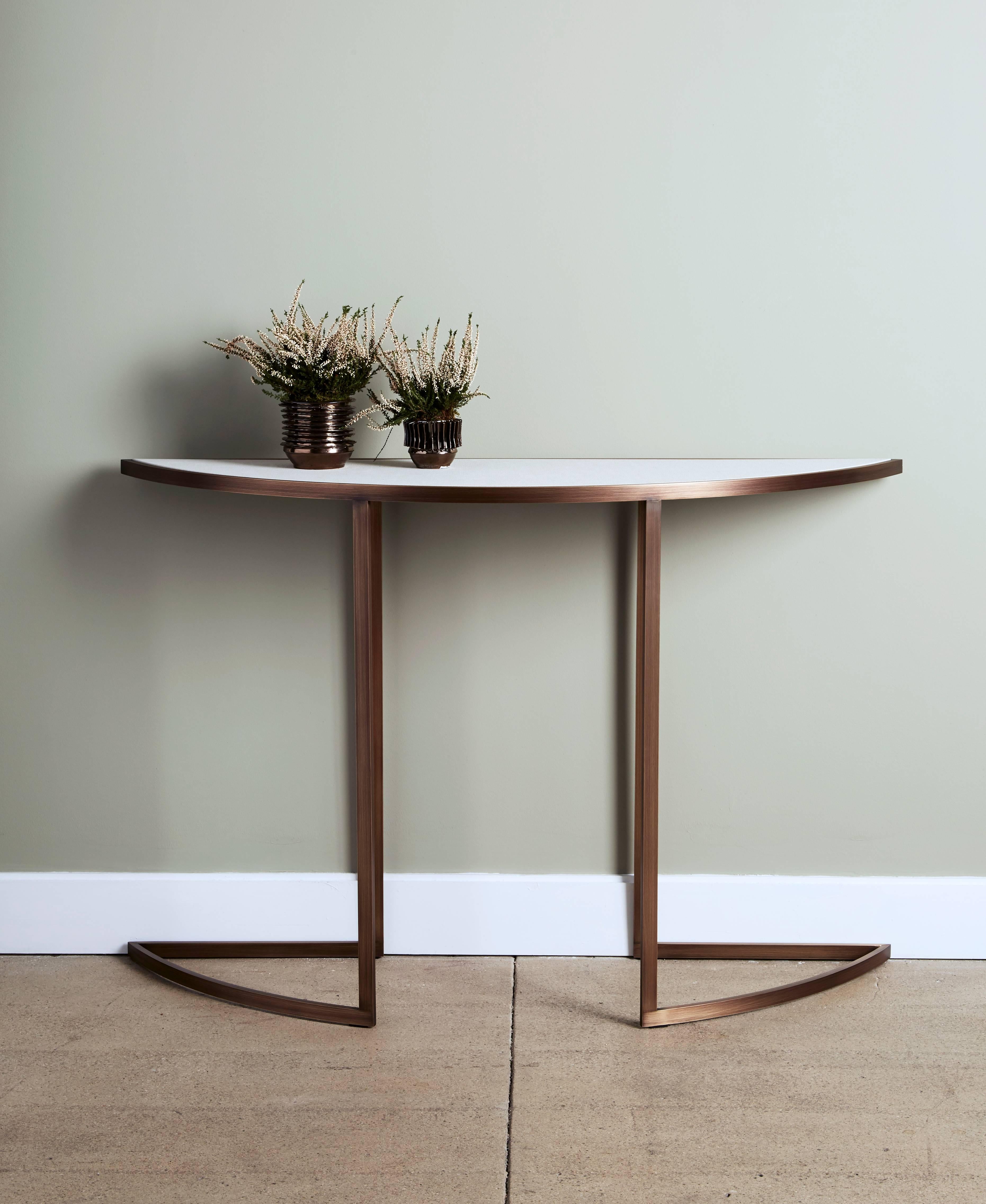 Contemporary Bleecker Demilune Console For Sale