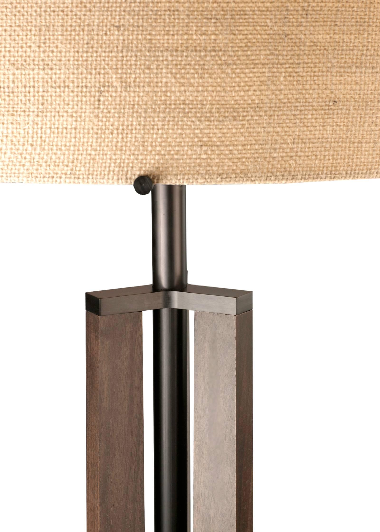 Modern Sample Sale - Cerno Forma Floor Lamp with White Linen Shade