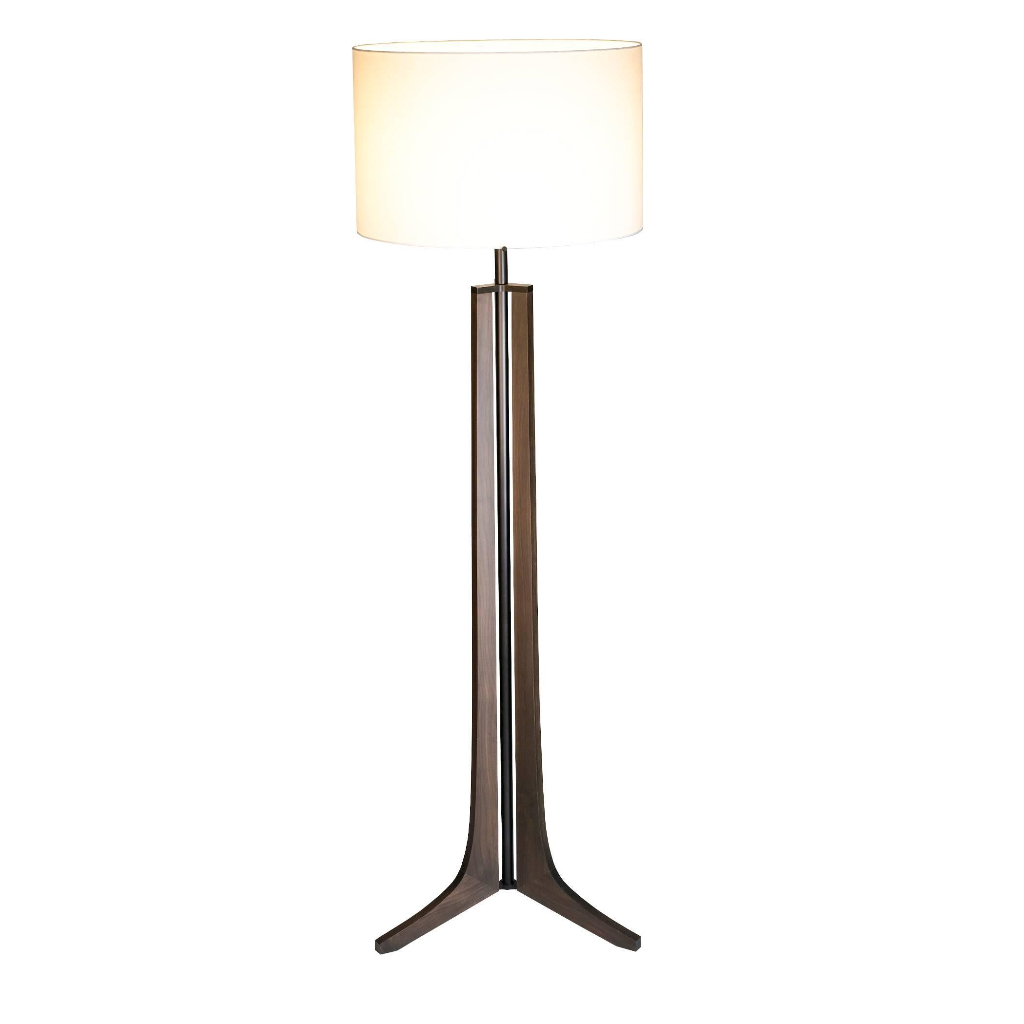 Modern Sample Sale - Cerno Forma Floor Lamp with Black Linen Shade For Sale