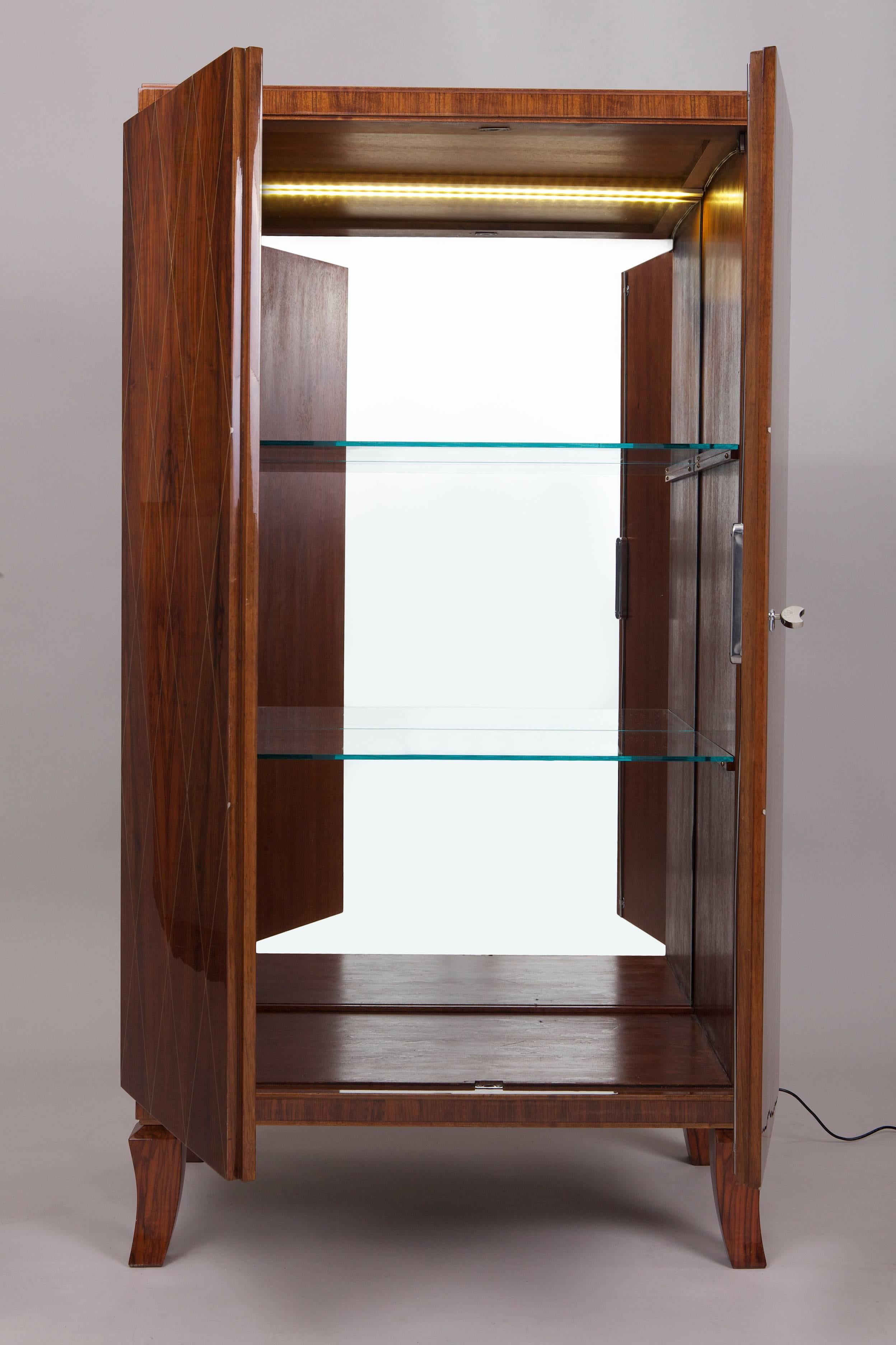 Inlay French Art Deco Bar 'Cabinet' Basis of the Draft of Jacques-Émile Ruhlmann