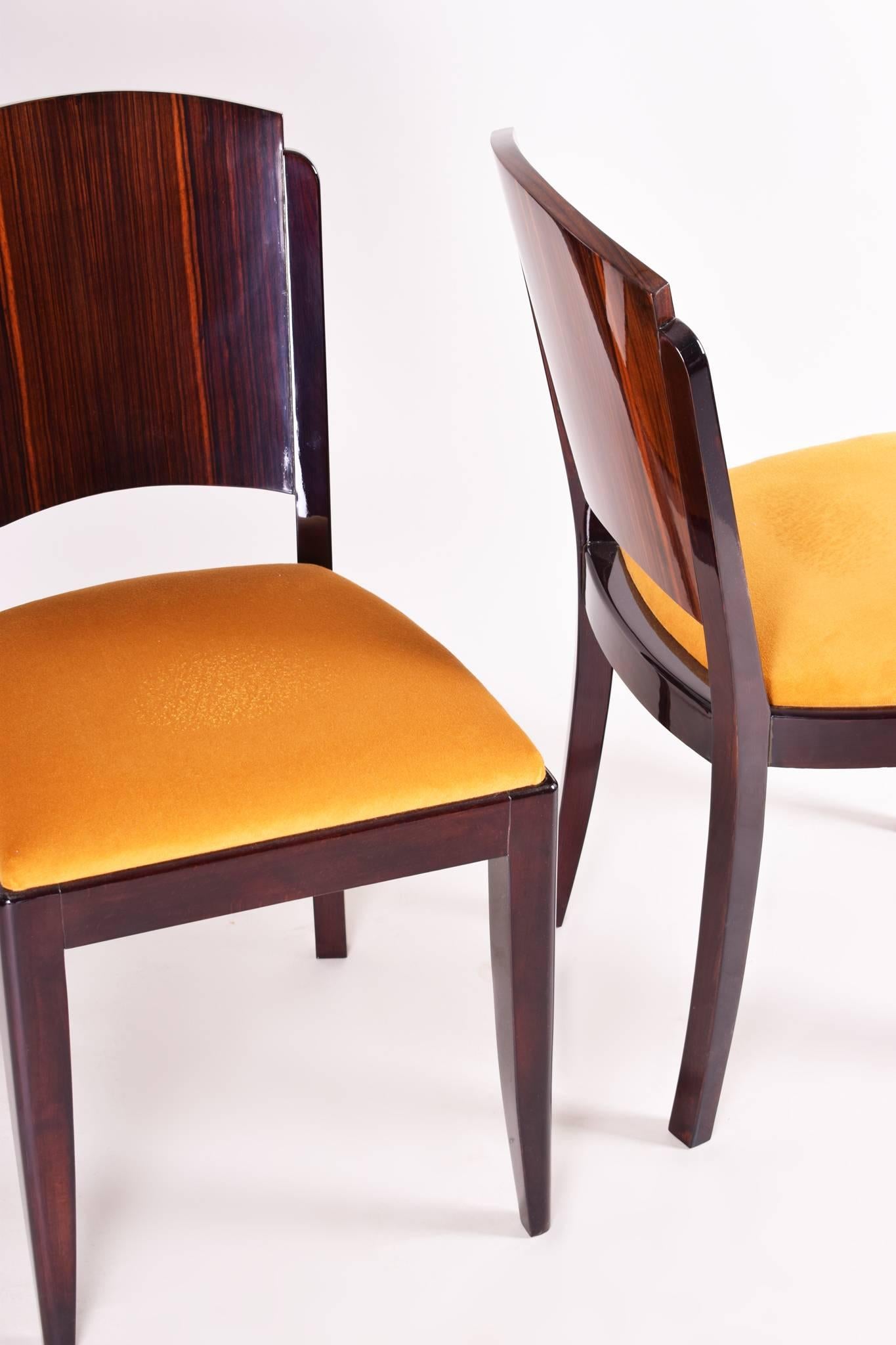 Early 20th Century French Set of Chairs, Six Pieces Designed by French Architect Jules Leleu