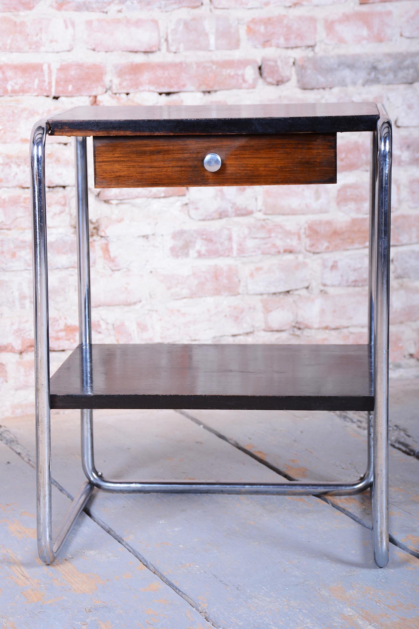 Pair of Original Bauhaus Bedside Tables, by Thonet, Chrome,  Germany, 1930s For Sale 4