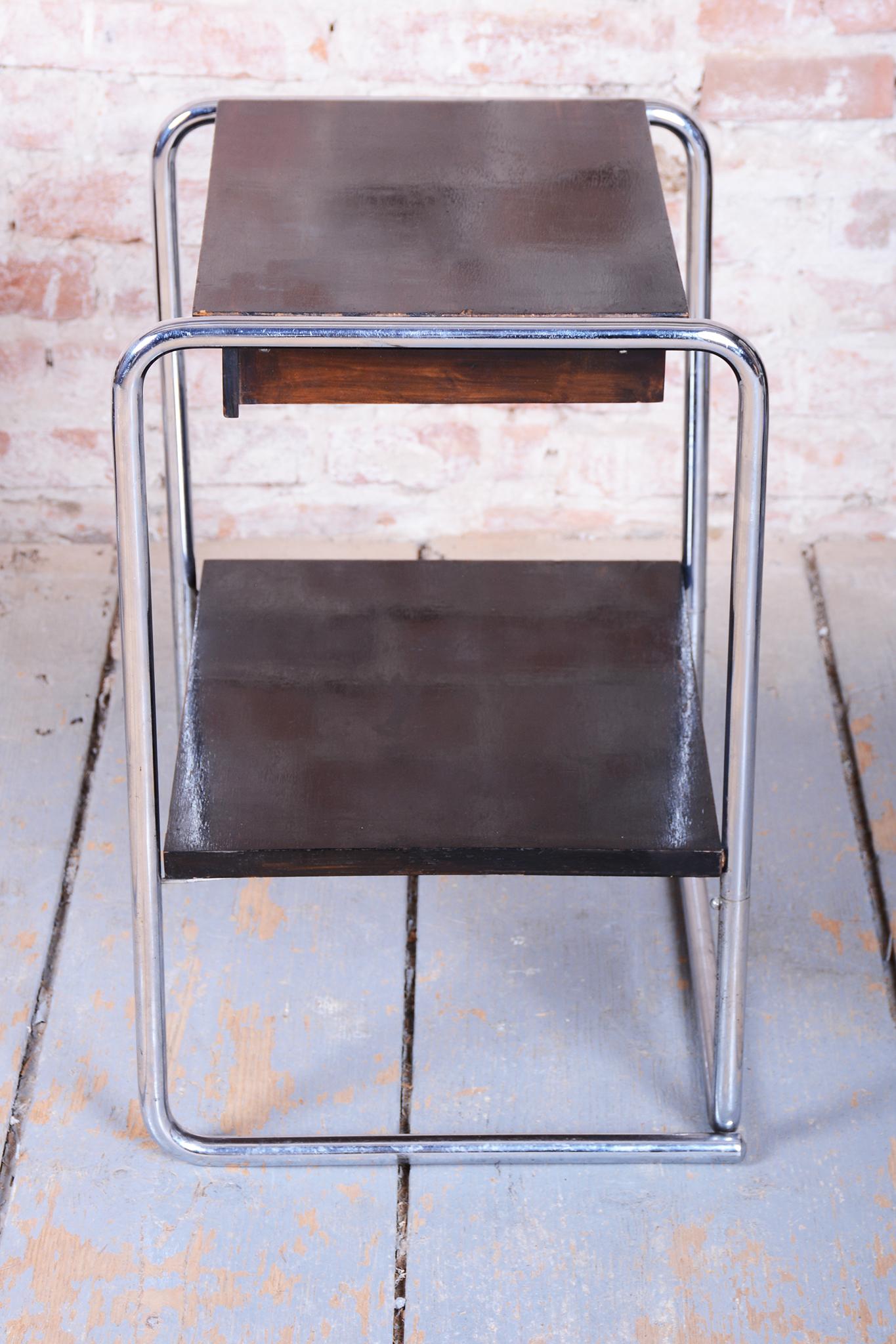 Pair of Original Bauhaus Bedside Tables, by Thonet, Chrome,  Germany, 1930s For Sale 5