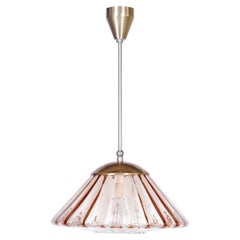 Restored Mid-Century Chandelier, by Kamenický Šenov, Chrome, Brass, Czech, 1960s
