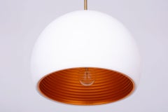 Restored Mid-Century Chandelier, by H.Guzzini for Meblo, Brass, Italy, 1960s