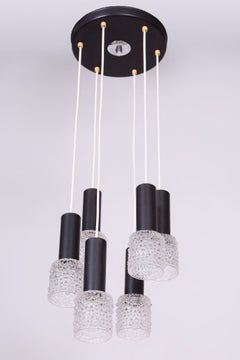 Restored Mid-Century Chandelier, by Elektroinstala Jílové, Steel, Czech, 1960s