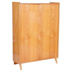 Original Mid-Century Wardrobe, by Tatra Pravenec, Ash, Czech, 1950s