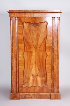 Restored Biedermeier Cabinet, Walnut Veneer, Revived Polish, Austria, 1840s