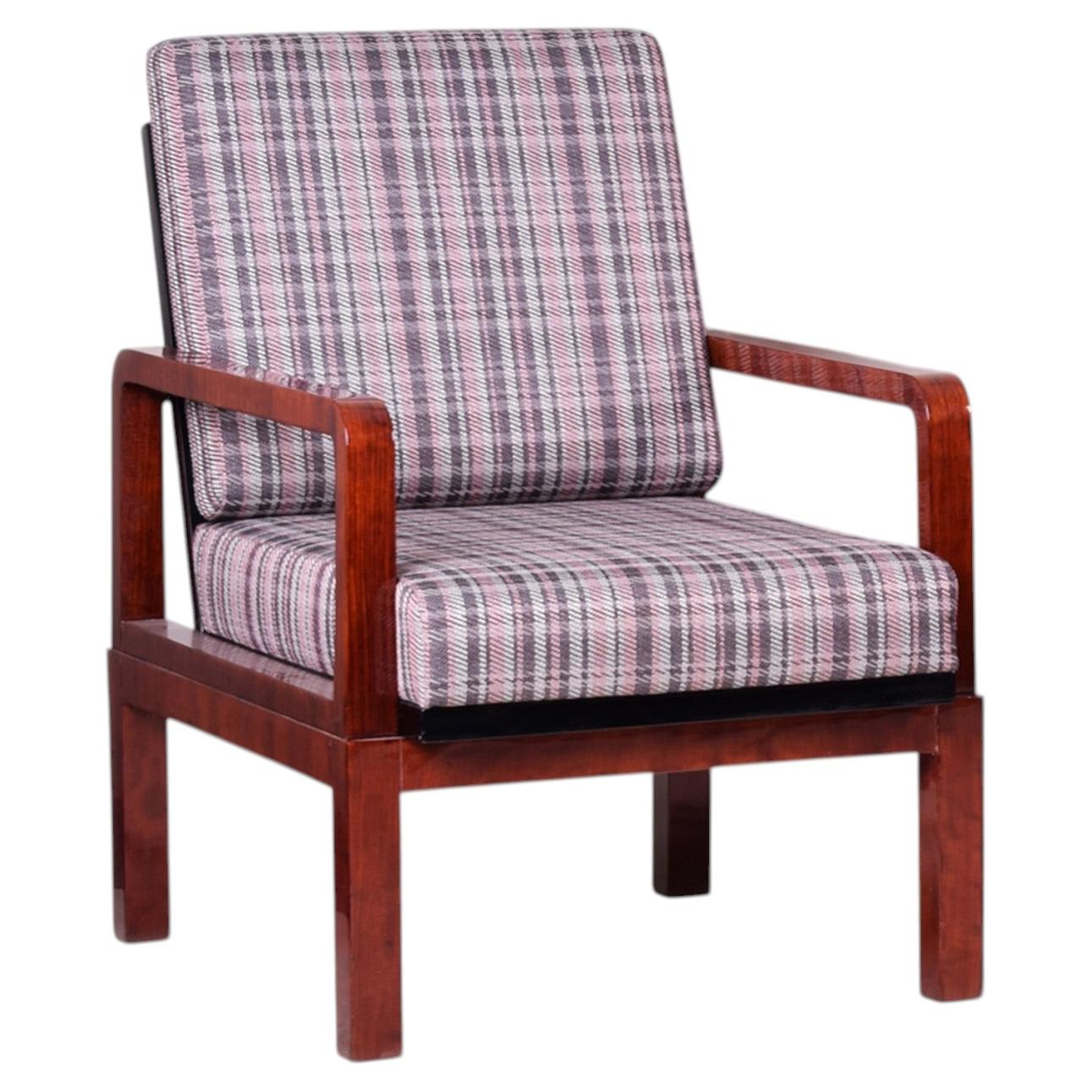 Restored Art Deco Armchair, Palisander, Revived Polish, Czech, 1930s