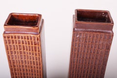 Pair of Original Mid-Century Vase, by Kramika Horní Bříza, Ceramic, Czech, 1970s