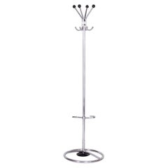 Porte-manteau Bauhaus restauré, par Robert Slezák, acier chromé, République tchèque, années 1930