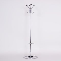 Restored Bauhaus Coat Rack, by Robert Slezák, Chromed Steel, Czech, 1930s