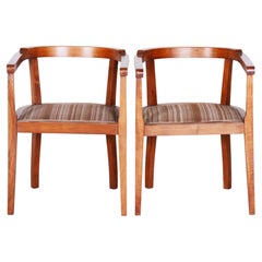 Pair of Original Art Deco Armchairs, Walnut, Well Preserved, Czech, 1920s