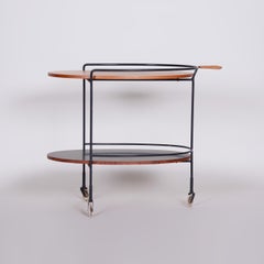 Original Mid-Century Serving Trolley, Metal, Palisander, Scandinavia, 1960s