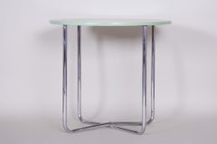 Original Bauhaus Table, Chrome, Lacquered Wood, Well Preserved, Czech, 1930s