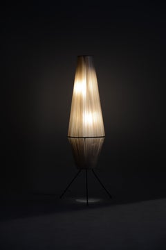 Original Mid-Century Floor Lamp, Metal, Well Preserved, Czech, 1950s