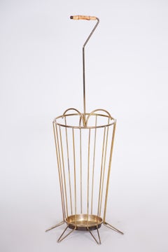 Original Mid-Century Umbrella Stand, Brass, Well Preserved, France, 1950s