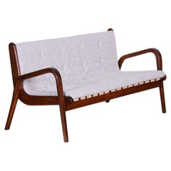 Restauriertes Sofa aus der Mitte des Jahrhunderts, von Jan Vaněk, Buche, neu poliert, Tschechien, 1950er Jahre