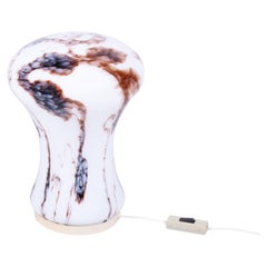 Restored Mid-Century Table Lamp, Marbled Glass, Rewired, Czech, 1960s