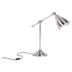 Restored Bauhaus Table Lamp, Chrome-Plated Steel, Rewired, France, 1980s