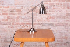 Restored Bauhaus Table Lamp, Chrome-Plated Steel, Rewired, France, 1980s