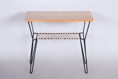 Original Mid-Century Set, Beech, Lacquered Steel, Well Preserved, Czech, 1950s