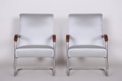 Pair of Original Bauhaus Armchairs, by A. Lorenz for Mücke-Melder, Czech, 1930s