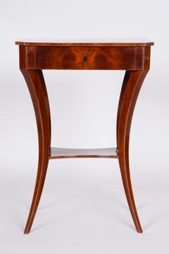 Restored Biedermeier Small Table, Walnut, Revived Polish, Germany, 1830s
