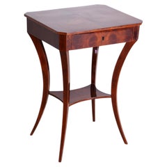 Restored Biedermeier Small Table, Walnut, Revived Polish, Germany, 1830s