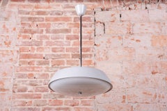 Restored Mid-Century Chandelier, by Lidokov, Steel, Opaline Glass, Czech, 1950s