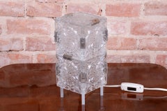 Restored Mid-Century Table Lamp, by Kamenický Šenov, Glass, Czech, 1950s