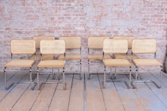 Set of Eight Restored Bauhaus Cesca Chairs, by M. Breuer, Chrome, Italy, 1980s