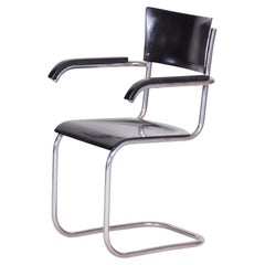 Restored Bauhaus Chair, by Mart Stam, Germany, Chromed Steel, Plywood, 1930s
