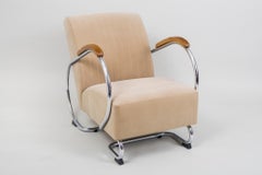 Restored Bauhaus Seating Set, by Kovona, Chromed Steel, Cleaned, Czech, 1960s