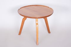 Original Mid-Century Small Table, by Krásná Jizba, Cherry Tree, Czech, 1940s