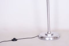 Restored Bauhaus Floor Lamp, by Gottlieb Brothers, Plated Brass, Czech, 1930s
