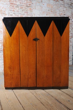 Restored Art Deco Sideboard, by J. Gočár for PUD, Mahogany, Brass, Czech, 1910s