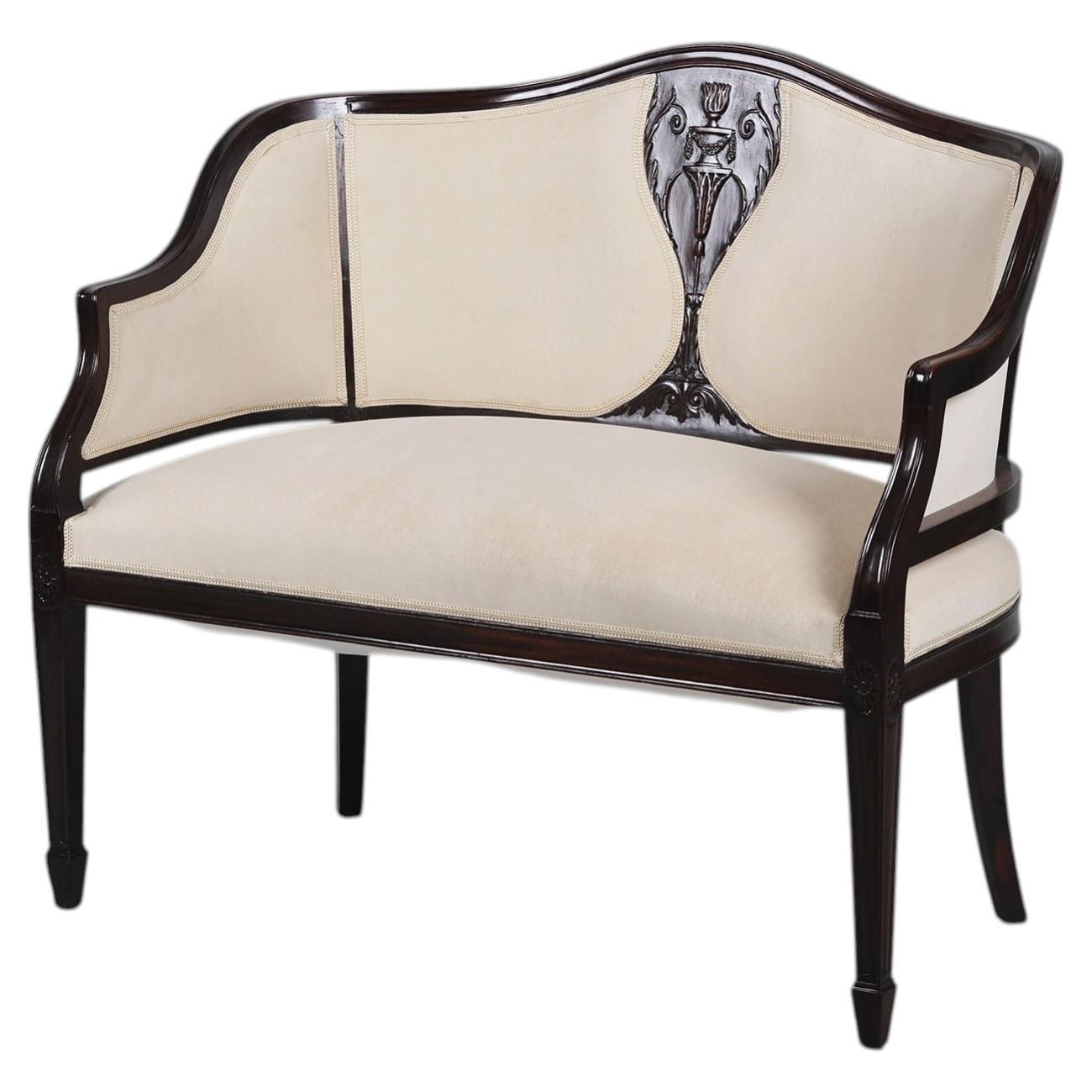 Restored Art Deco Sofa, Walnut, Beech, Repolished, Reupholstered, Czech, 1920s For Sale