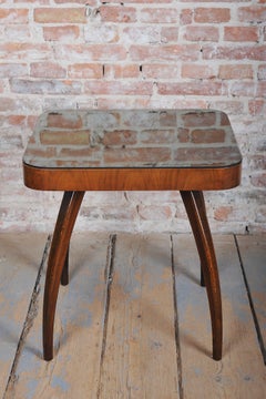 Restored Art Deco H-259 Table, by J. Halabala, UP Závody, Walnut, Czech, 1940s