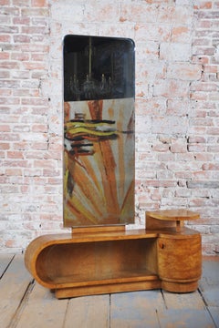 Restored Art Deco Dressing Table, Blockboard, Poplar Burl, Czech, 1930s